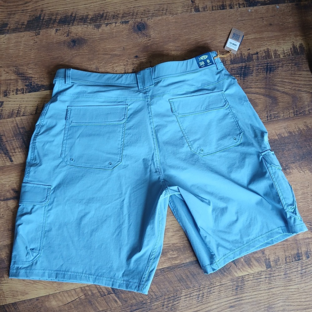 NEW AFTCO Deckhand Shorts Mens 38 BLUE SHADOW M124 Fishing Cargo UPF 50 - Picture 7 of 9